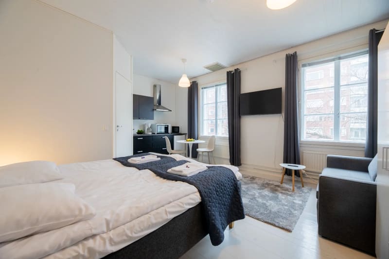 Perhestudio, 2 vuodetta + lisäpeti – Hotelli Vanha Postitalo Varkaus, Varkaus · 2